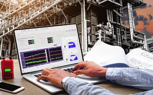 engineering-industry-concept-office-oil-gas-refinery-sunset-pipelines-petrochemical-plant-background-double-169626437